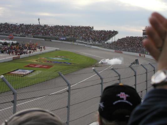 Johnny Benson's Victory Burnout