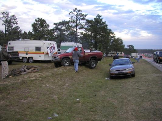 Idiot stuck with two wheels off ground